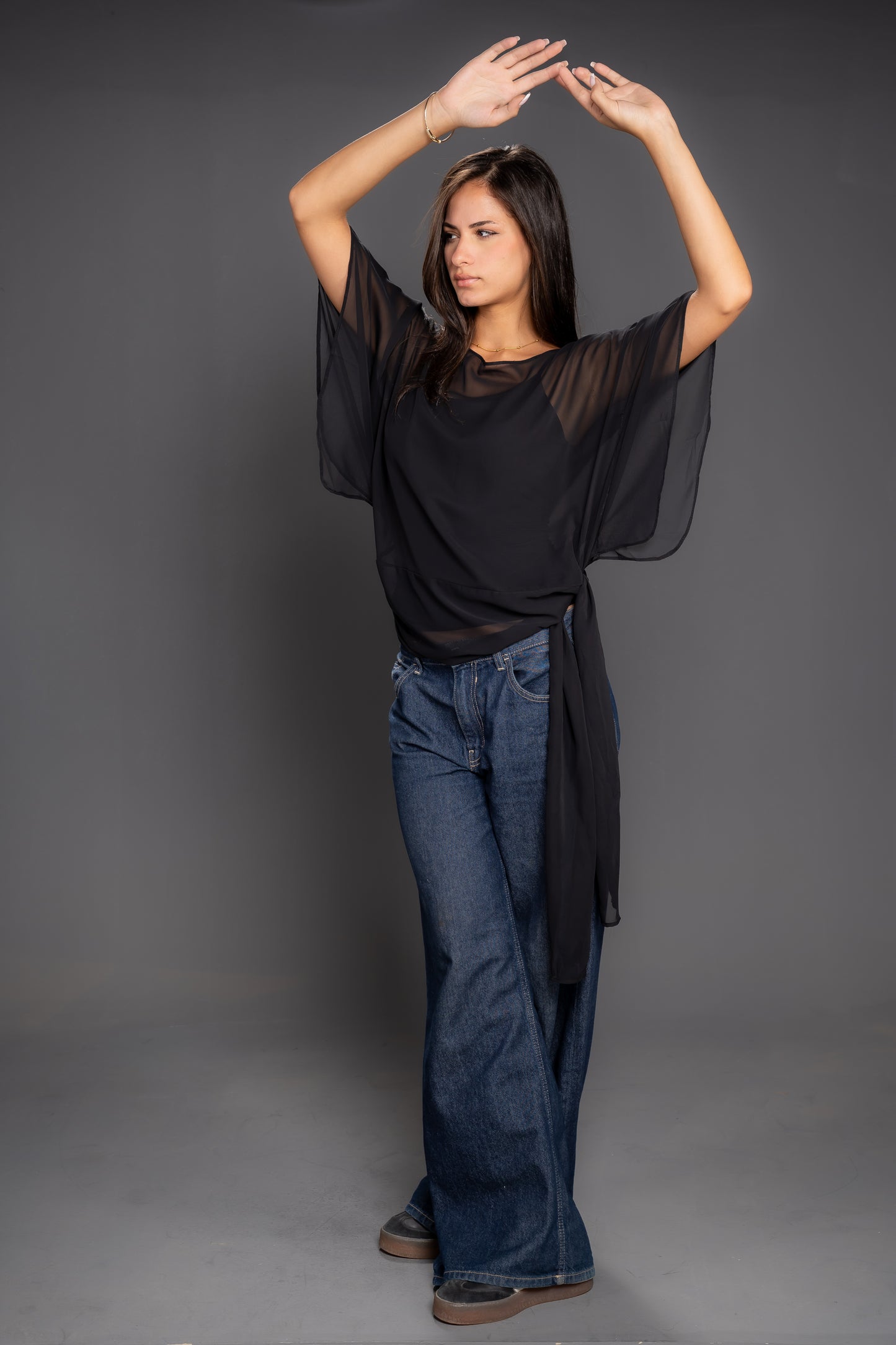 Women’s Chiffon Satin Short Sleeve Top – Flowing Elegant Fit