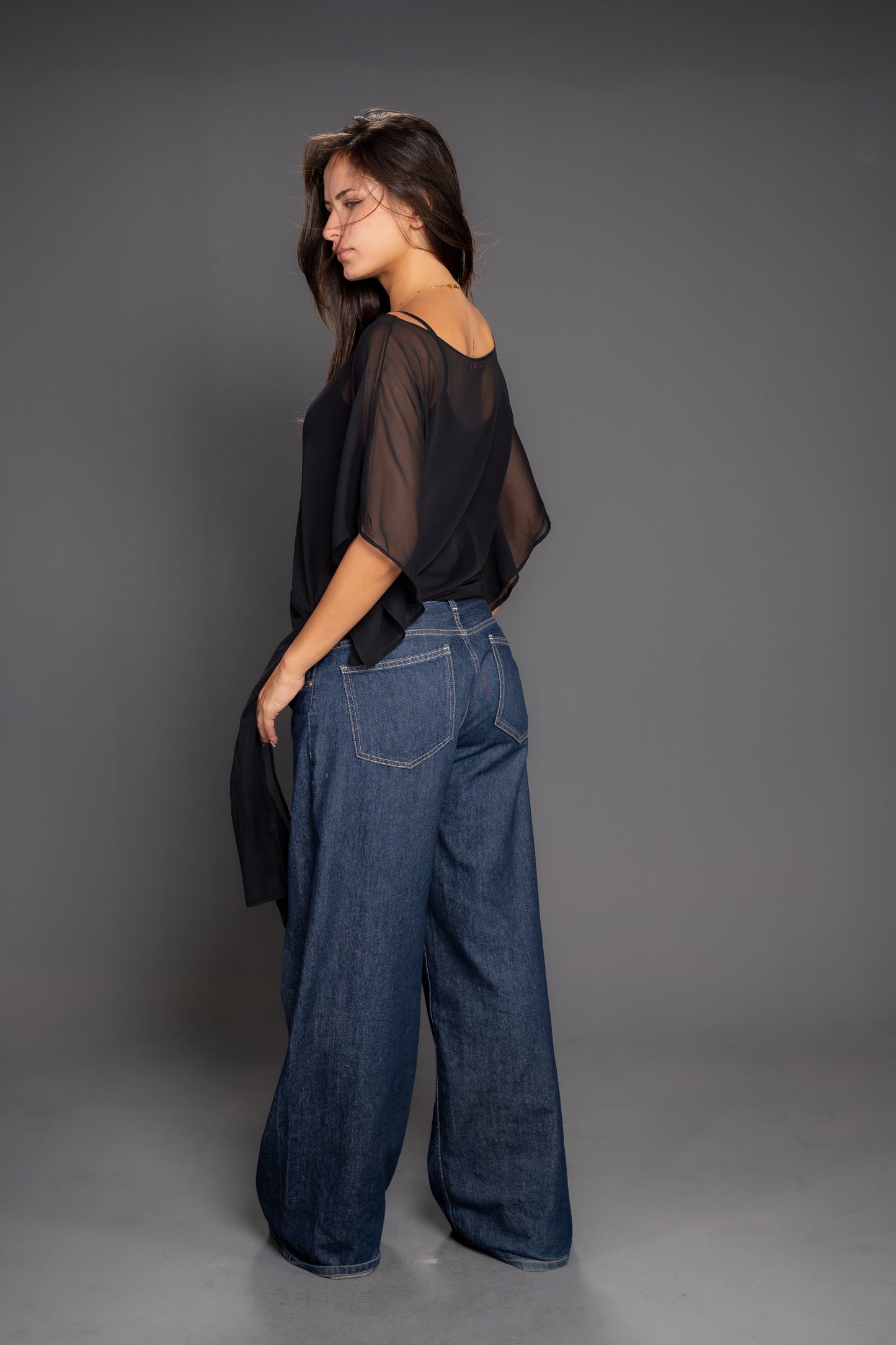 Women’s Chiffon Satin Short Sleeve Top – Flowing Elegant Fit