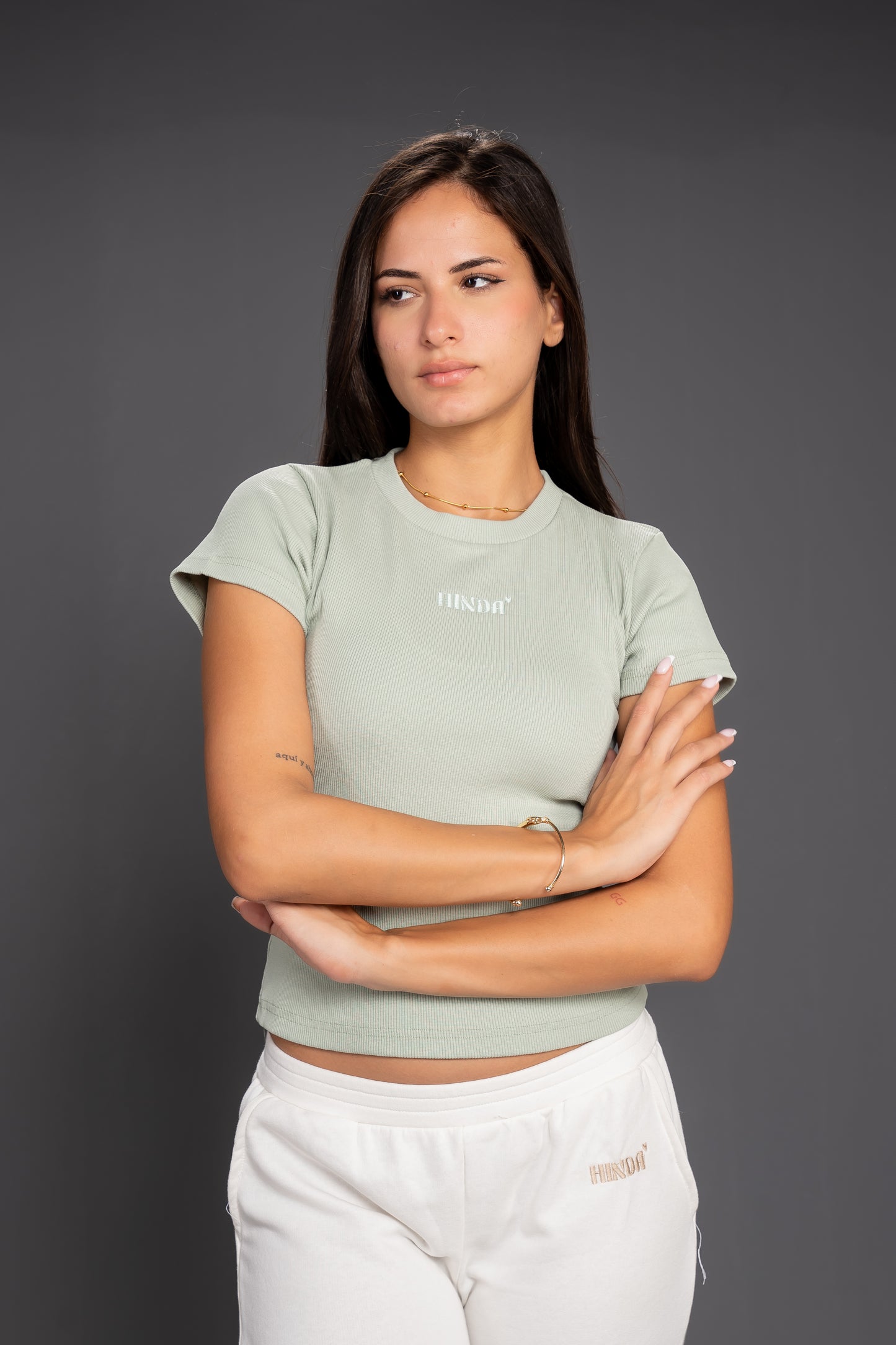Women’s Ribbed Short Sleeve Crop Top – Slim Fit Casual Essential