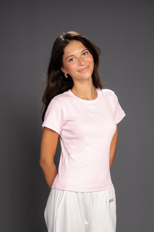 Women’s Ribbed Short Sleeve Crop Top – Slim Fit Casual Essential