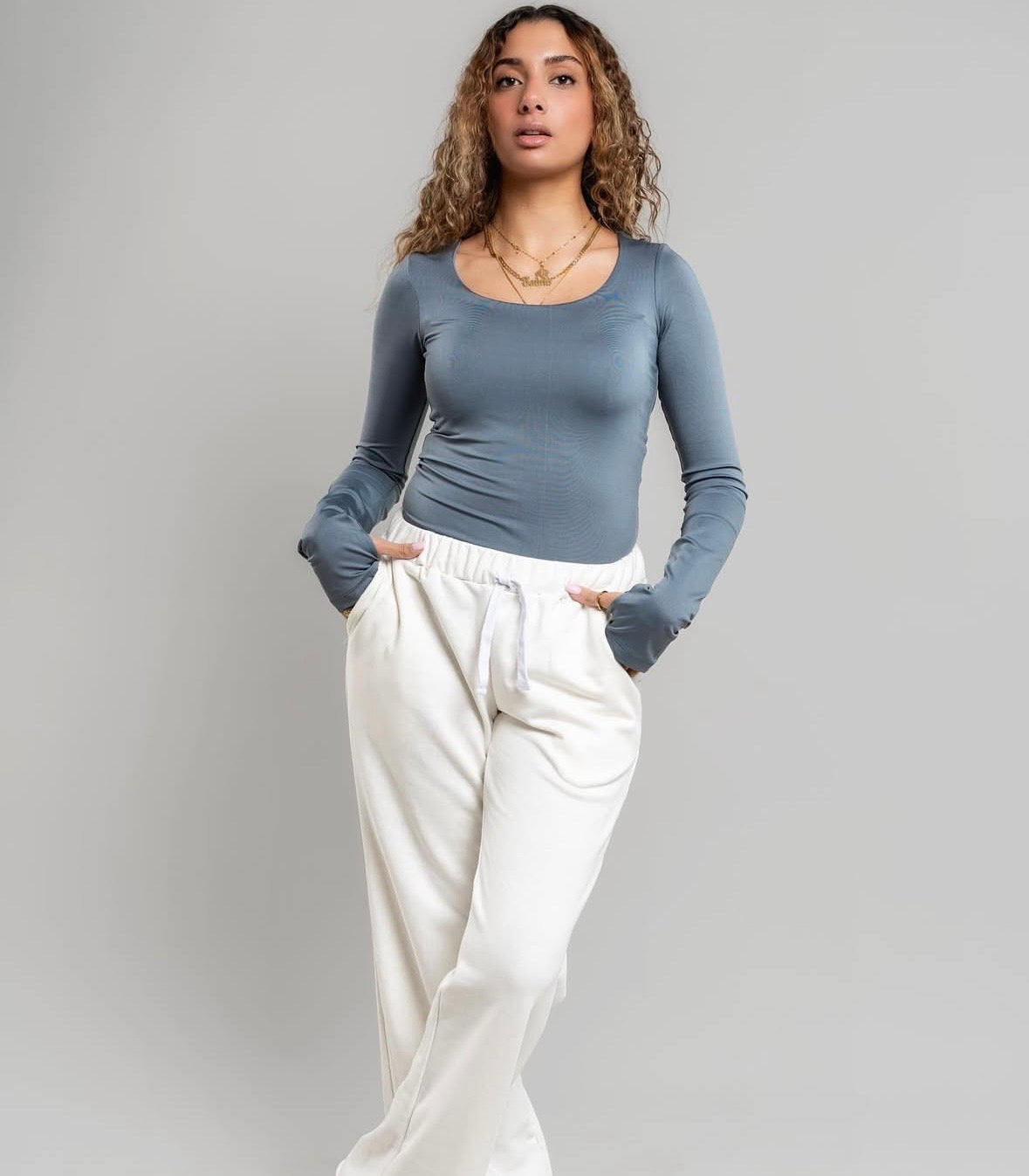 Black Long-Sleeve Fitted Top